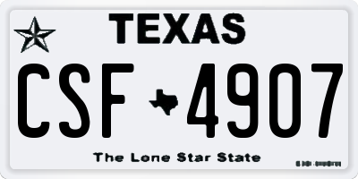 TX license plate CSF4907