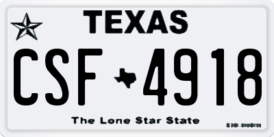 TX license plate CSF4918