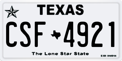 TX license plate CSF4921