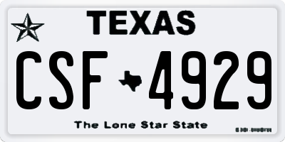 TX license plate CSF4929