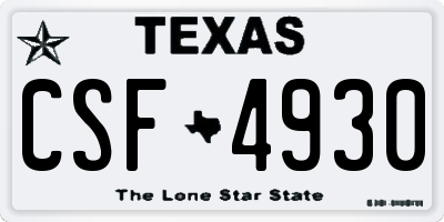 TX license plate CSF4930