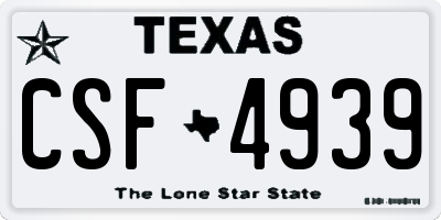 TX license plate CSF4939