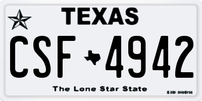 TX license plate CSF4942