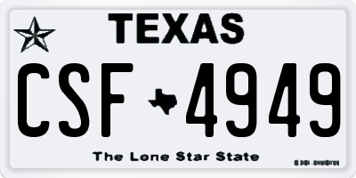 TX license plate CSF4949