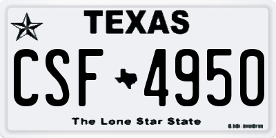 TX license plate CSF4950