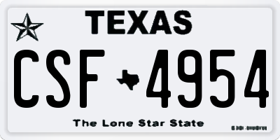 TX license plate CSF4954