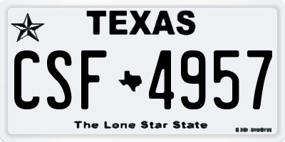 TX license plate CSF4957