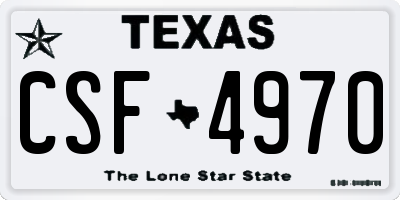 TX license plate CSF4970