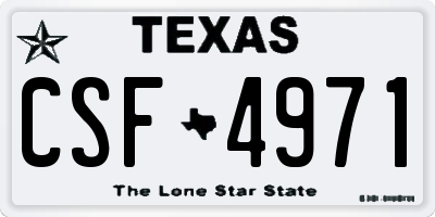 TX license plate CSF4971