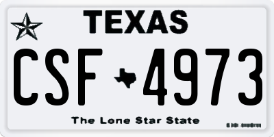 TX license plate CSF4973