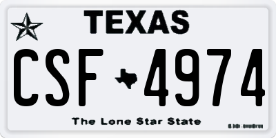 TX license plate CSF4974
