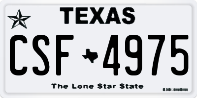 TX license plate CSF4975