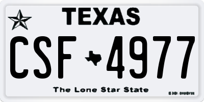 TX license plate CSF4977