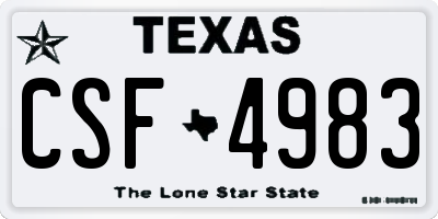 TX license plate CSF4983