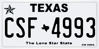 TX license plate CSF4993
