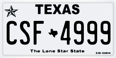 TX license plate CSF4999