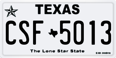TX license plate CSF5013