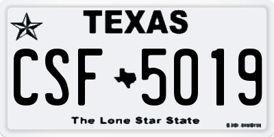 TX license plate CSF5019