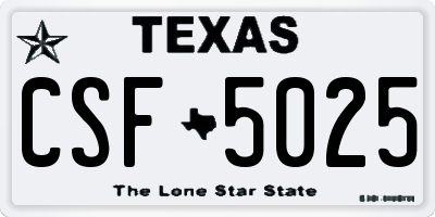 TX license plate CSF5025