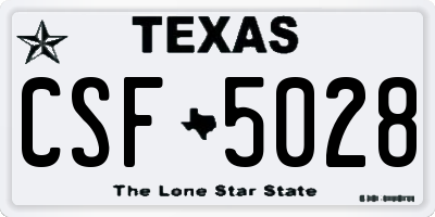 TX license plate CSF5028