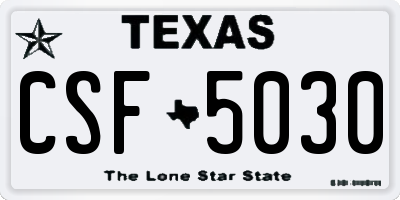 TX license plate CSF5030