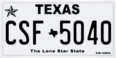 TX license plate CSF5040