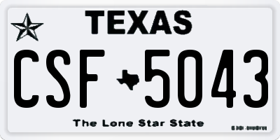 TX license plate CSF5043