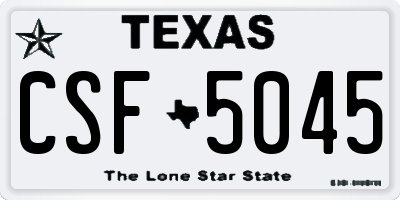 TX license plate CSF5045