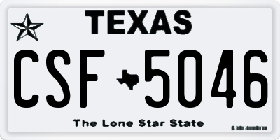 TX license plate CSF5046
