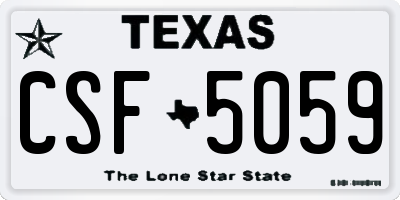 TX license plate CSF5059