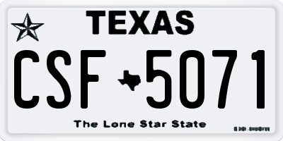 TX license plate CSF5071