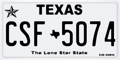 TX license plate CSF5074