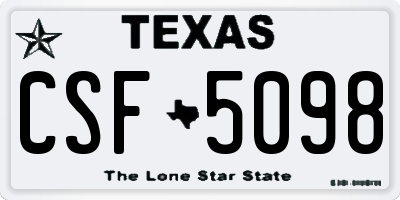 TX license plate CSF5098