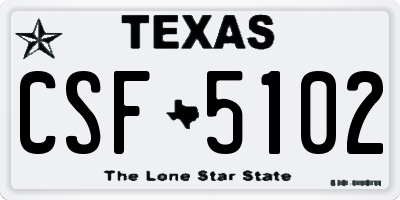 TX license plate CSF5102