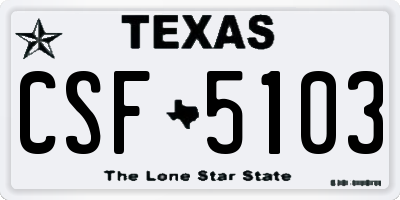 TX license plate CSF5103