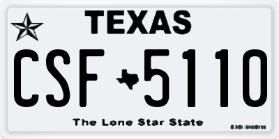 TX license plate CSF5110
