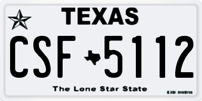 TX license plate CSF5112