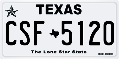 TX license plate CSF5120