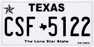 TX license plate CSF5122