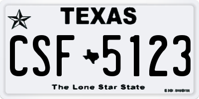 TX license plate CSF5123