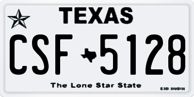 TX license plate CSF5128