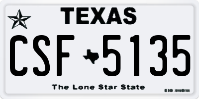 TX license plate CSF5135