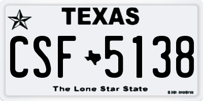 TX license plate CSF5138