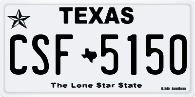 TX license plate CSF5150