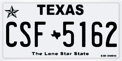 TX license plate CSF5162