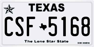 TX license plate CSF5168