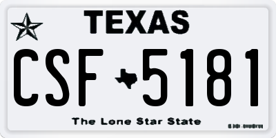 TX license plate CSF5181