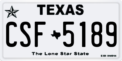 TX license plate CSF5189