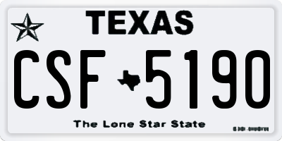 TX license plate CSF5190