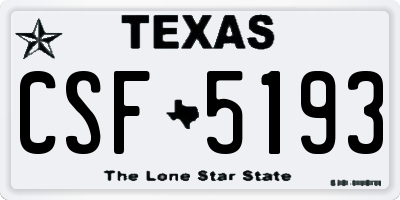 TX license plate CSF5193